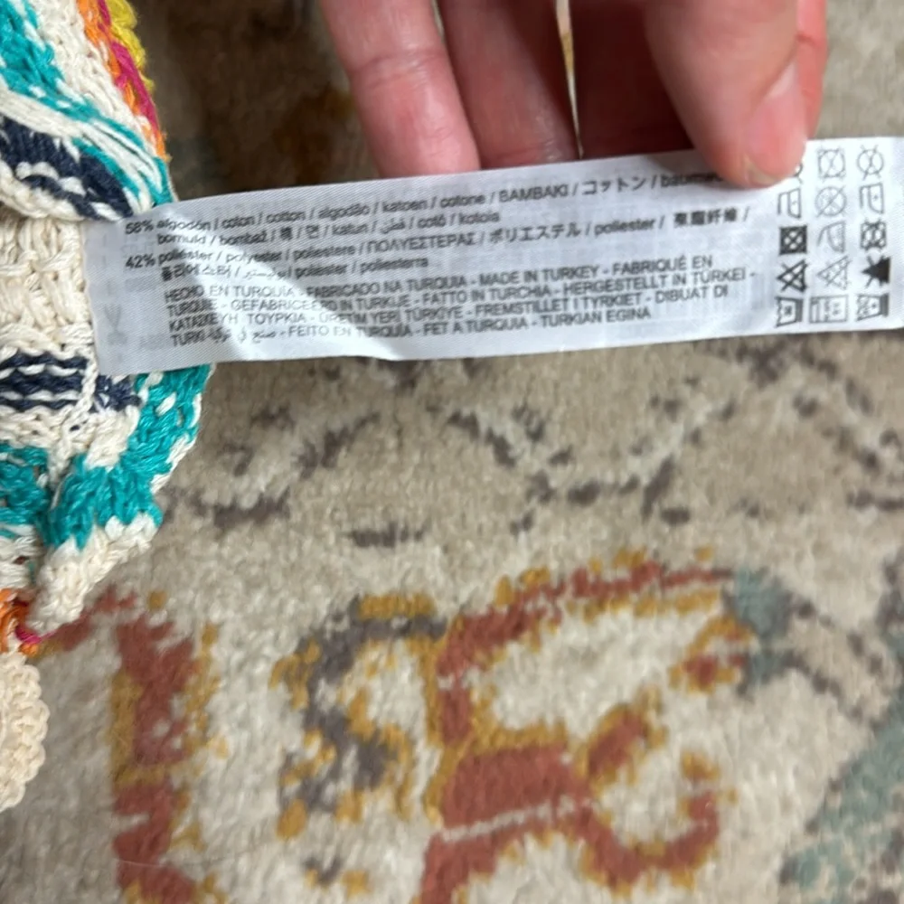 Zara Multi Color Cream Crotched Cropped‎ Cap Sleeve Top - medium - Picture 5 of 17